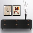 Kit 2 Quadros Cantinho Do Café Cristão - Jesus 24x18cm Moldur