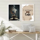 Kit 2 Quadros Cantinho Do Café Feminino 24x18cm - Com Vidro M