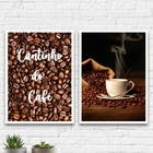 Kit 2 Quadros Cantinho Do Café Fotografia 33x24cm - Com Vidro