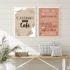 Kit 2 Quadros Cantinho Do Café Quentinho 24x18cm - Com Vidro