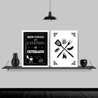 Kit 2 Quadros Cantinho Do Churrasco 24x18cm Moldura:madeira B