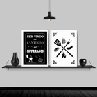 Kit 2 Quadros Cantinho Do Churrasco 45x34cm Moldura:madeira P