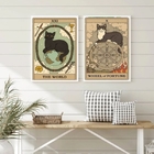 Kit 2 Quadros Cartas Tarot - Gatos 24x18cm - Com Vidro Moldur