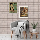 Kit 2 Quadros Cartazes Filmes Antigos 33x24cm - Com Vidro Mol