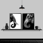 Kit 2 Quadros Casal Elefantes Preto E Branco 45x34cm - Com Vi