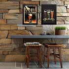 Kit 2 Quadros Cerveja Vintage - Pub 33x24cm - Com Vidro Moldu