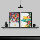 Kit 2 Quadros Ciclistas Ciclismo 45x34cm - Com Vidro Moldura: