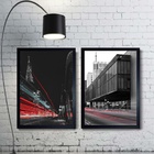 Kit 2 Quadros Cidade De São Paulo - Luzes 24x18cm Moldura Bra