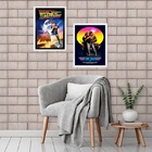 Kit 2 Quadros Cinema Filmes Anos 80 45x34cm - Com Vidro Moldu