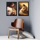 Kit 2 Quadros Clínica Veterinária - Jesus 33x24cm - Com Vidro