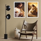 Kit 2 Quadros Clínica Veterinária - Jesus 33x24cm - Com Vidro