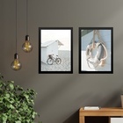 Kit 2 Quadros Coleção Praia - Boia E Bicicleta 24x18cm - Com