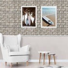 Kit 2 Quadros Coleção Praia Pranchas De Surf 45x34cm - Com Vi