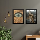 Kit 2 Quadros Coleção Praia Soft - Bússola E Cordas 24x18cm M