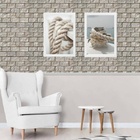 Kit 2 Quadros Coleção Praia Soft - Cordas 45x34cm Moldura:mad