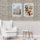 Kit 2 Quadros Coleção Praia Soft Surf 24x18cm Moldura:madeira