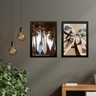 Kit 2 Quadros Coleção Praia Surf - Pranchas 45x34cm Moldura:m