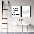Kit 2 Quadros Colecine Momentos 45x34cm Moldura:madeira Branca