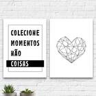 Kit 2 Quadros Colecine Momentos 45x34cm Moldura:madeira Branca
