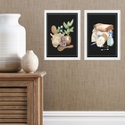 Kit 2 Quadros Com Imagem Para Banheiro 33x24cm - Com Vidro Mo