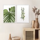 Kit 2 Quadros Com Moldura Folhas Ramos Decoração Cozinha