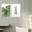 Kit 2 Quadros Com Moldura Folhas Ramos Decoração Cozinha