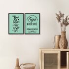 Kit 2 Quadros Com Moldura Frases Lar Casa Sala Decoração