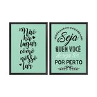 Kit 2 Quadros Com Moldura Frases Lar Casa Sala Decoração