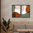 Kit 2 Quadros Com Moldura Grande Geométrico Escritório