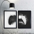 Kit 2 Quadros Controle De Vídeo-game Preto E Branco 24x18cm -