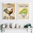 Kit 2 Quadros Country - Cozinha 45x34cm - Com Vidro Moldura P