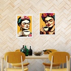 Kit 2 Quadros Cozinha Cantinho Do Café Frida 33x24cm Moldura: