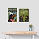 Kit 2 Quadros Cozinha Cão Dachshund 24x18cm Moldura:madeira P