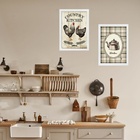 Kit 2 Quadros Cozinha Country Kitchen 33x24cm - Com Vidro Mol