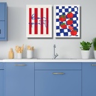 Kit 2 Quadros Cozinha Francesa - Bon Appetit 45x34cm Moldura