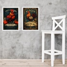 Kit 2 Quadros Cozinha Galo Galinha Vintage 24x18cm - Com Vidr