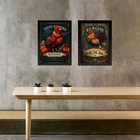 Kit 2 Quadros Cozinha Galo Galinha Vintage 33x24cm - Com Vidr