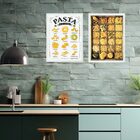 Kit 2 Quadros Cozinha Pastas- Massas 45x34cm - Com Vidro Mold