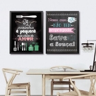 Kit 2 Quadros Cozinha Pequena - Lave A Louça 45x34cm - Com Vi
