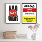 Kit 2 Quadros Cristãos Oração - Medicamento 45x34cm - Com Vid