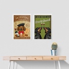 Kit 2 Quadros De Cozinha Cão Dachshund 24x18cm Moldura:madeir