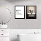 Kit 2 Quadros Decorar Banheiro - Elefantinho 24x18cm - Com Vi