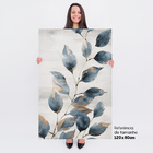 Kit 2 Quadros Decorativo Abstrato Mural Floral Azul Ciano Min