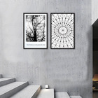Kit 2 Quadros Decorativo Paisagem Preto E Branco
