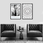 Kit 2 Quadros Decorativo Paisagem Preto E Branco
