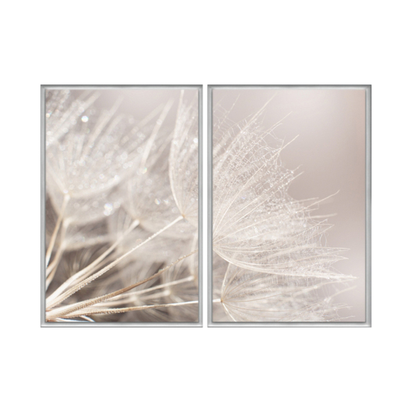 Kit 2 Quadros Decorativos 40x60cm Canvas Dente De Leao Macro