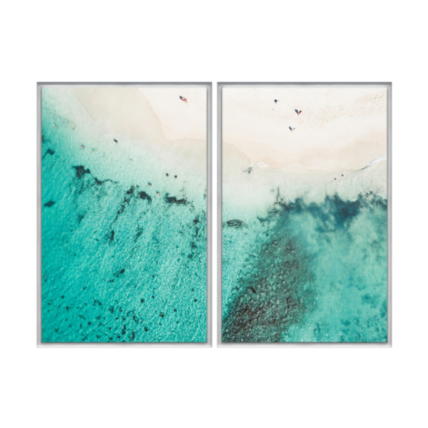 Kit 2 Quadros Decorativos 40x60cm Canvas Praia Vista Superior