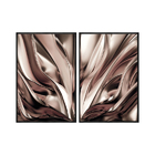 Kit 2 Quadros Decorativos 40x60cm Canvas Rose Gold Efeito Met