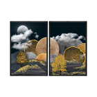 Kit 2 Quadros Decorativos 40x60cm Vidro Abstrato Formas E Mon