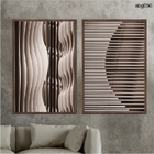 Kit 2 Quadros Decorativos 40x60cm Vidro Abstrato Moderno Linh